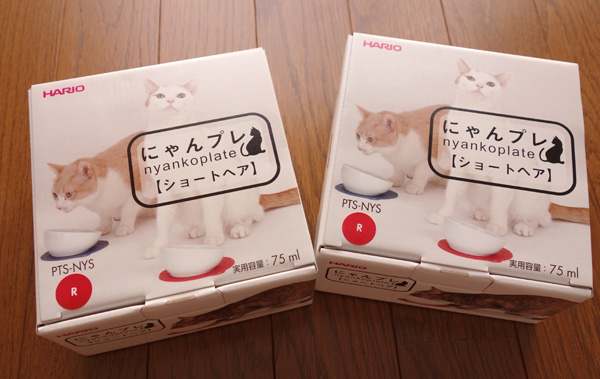 ハリオの日本製有田焼の猫用食器「にゃんプレ」ショートヘア6個目